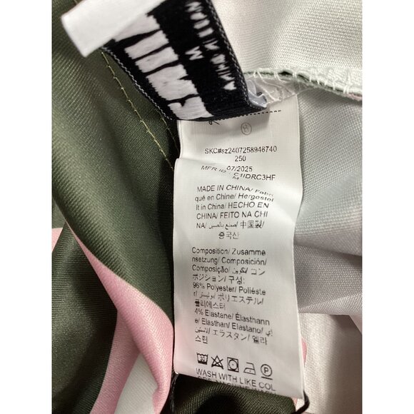 Aiirz Striped Cropped Womens T-Shirt Size M Green & Pink  Relax Fit Short Sleeve - Picture 5 of 10